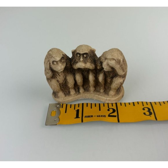 Monkey Hear No Evil Speak No Evil See No Evil Miniature Figure, Home Shelf Decor - Picture 9 of 9